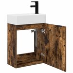 vidaXL Meuble de salle de bain avec robinet Chêne fumé