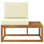 vidaXL Canapé d'extérieur en bout avec coussin Naturel 91 x 63 x 73 cm