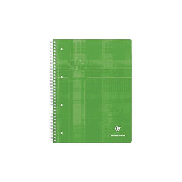 Clairefontaine 1 Cahier spiralé, A4, ligné avec marge, couleru aleatoire