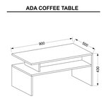 Homemania table basse ada 90x50x43 cm blanc et anthracite