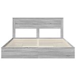 vidaXL Lit de Rangement Gris Sonoma 200 x 200 cm Bois d'ingénierie