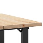 vidaXL Table à manger cadre en O 70x70x75 5cm bois de pin massif fonte