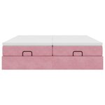 vidaXL Cadre de lit ottoman avec matelas rose 180x200 cm velours