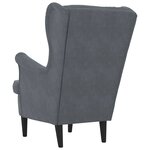 vidaXL Fauteuil Gris foncé 71 x 92 x 91 cm Velours