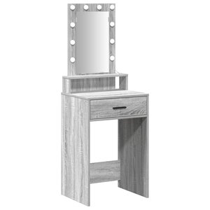 Coiffeuse vidaXL avec lumière LED grise Sonoma 50x41x140 cm