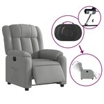 vidaXL Fauteuil inclinable électrique Gris clair Tissu
