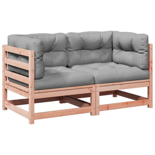 vidaXL Salon de jardin 2 Pièces et coussins bois massif sapin de douglas
