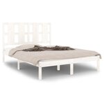 vidaXL Cadre de lit sans matelas blanc 120x190 cm bois massif