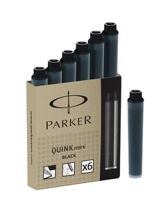 Cartouches d'encre Mini QUINK  permanent  noir PARKER