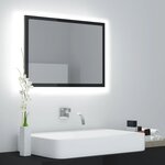 Vidaxl miroir led de salle de bain gris brillant 60x8 5x37cm acrylique