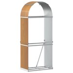 vidaXL Porte-bûches aspect bois 80x45x190 cm acier galvanisé