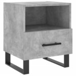 vidaXL Tables de chevet 2Pièces gris béton 40x35x47 5cm bois d’ingénierie