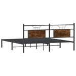 vidaXL Cadre de lit sans matelas chêne fumé 183x213 cm bois ingénierie
