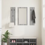 vidaXL Porte-manteau mural avec stockage avec miroir Sonoma gris 96 x 1 5 x 90 cm