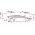 vidaXL Cadre de lit Blanc 140 x 190 cm Bois massif en pin