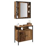 vidaXL Ensemble de mobilier de salle de bain avec étagère 2 Pièces Marron