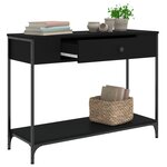 vidaXL Table console noir 100x34 5x75 cm bois d'ingénierie