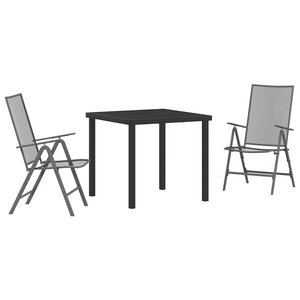 vidaXL Ensemble de salle à manger pour jardin 3 Pièces Anthracite