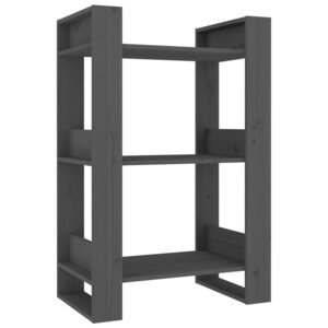 vidaXL Bibliothèque/Séparateur de pièce Gris 60x35x91 cm Pin massif