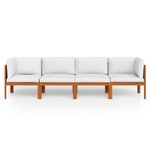 vidaXL Canapé de jardin 4 places avec coussin en bois d'acacia et corde