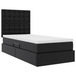 vidaXL Lit de Rangement avec matelas Noir 90 x 200 cm Cuir synthétique