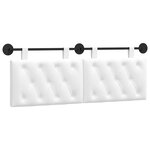 vidaXL Tête de lit suspendue Blanc Tissu