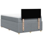 vidaXL Sommier à lattes de lit avec matelas Gris clair 120x200cm Tissu