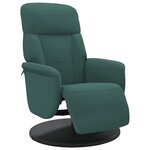 vidaXL Fauteuil inclinable avec repose-pied vert foncé velours
