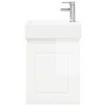 vidaXL Meuble de salle de bain avec robinet Blanc brillant
