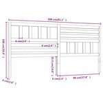 vidaXL Tête de lit Blanc 206x4x100 cm Bois massif de pin