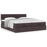 VidaXL Cadre de lit ottoman avec matelas marron foncé 200x200 cm tissu