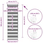 vidaXL Store zèbre gris foncé largeur du tissu 35 9 cm polyester