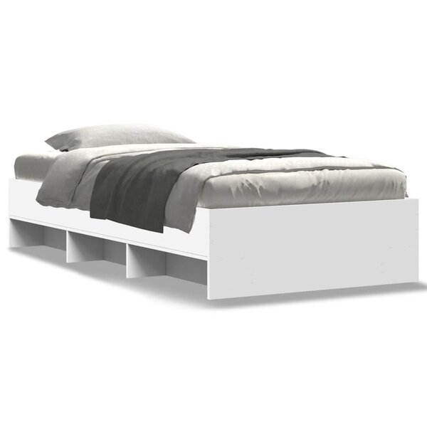 vidaXL Cadre de lit sans matelas blanc 100x200 cm bois d'ingénierie