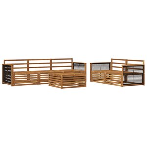 vidaXL Ensemble de canapés d'extérieur 6 Pièces Naturel