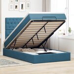 vidaXL Cadre de lit ottoman avec matelas bleu foncé 120x190 cm velours