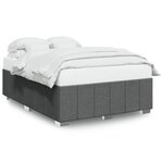 vidaXL Cadre de lit sans matelas gris foncé 140x190 cm tissu