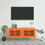 Vidaxl meuble tv orange 105x35x50 cm acier