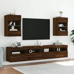 vidaXL Meubles TV muraux lumières LED 2 Pièces chêne marron 40x30x60 5 cm