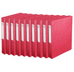 Boite De Classement Cartobox Dos 40mm Carte Lustrée - A4 - Rouge - X 10 - Exacompta
