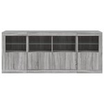 vidaXL Buffet avec lumières LED sonoma gris 163x37x67 cm