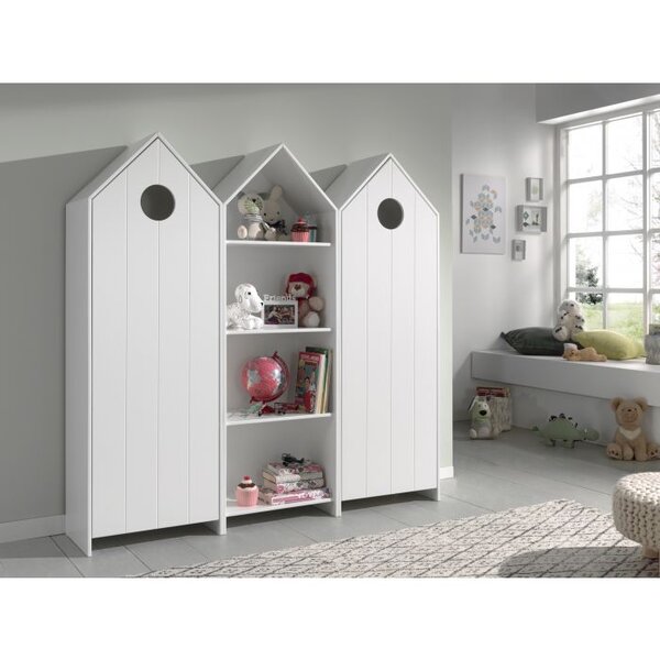 CASAMI 2 Armoires 1 porte Blanc + Armoire ouverte