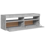vidaXL Meuble TV avec lumières LED gris béton 120x35x40 cm