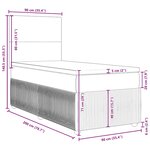vidaXL Sommier à lattes de lit avec matelas Gris clair 90x200 cm Tissu