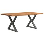 vidaXL Table à manger marron clair bois de chêne massif rectangulaire
