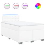 vidaXL Sommier à lattes de lit avec matelas blanc 120x190cm similicuir