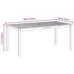vidaXL Table à manger de jardin 180x90x75 cm bois massif d'acacia