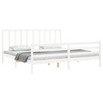 vidaXL Cadre de lit avec tête de lit blanc 200x200 cm bois massif