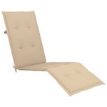vidaXL Chaise longue d'extérieur repose-pied et coussin Acacia solide