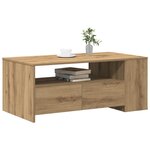 vidaXL Table basse avec tiroir Chêne artisanal 102 x 55 x 43 5 cm