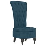 vidaXL Chaise à dossier haut bleu velours conception de bouton